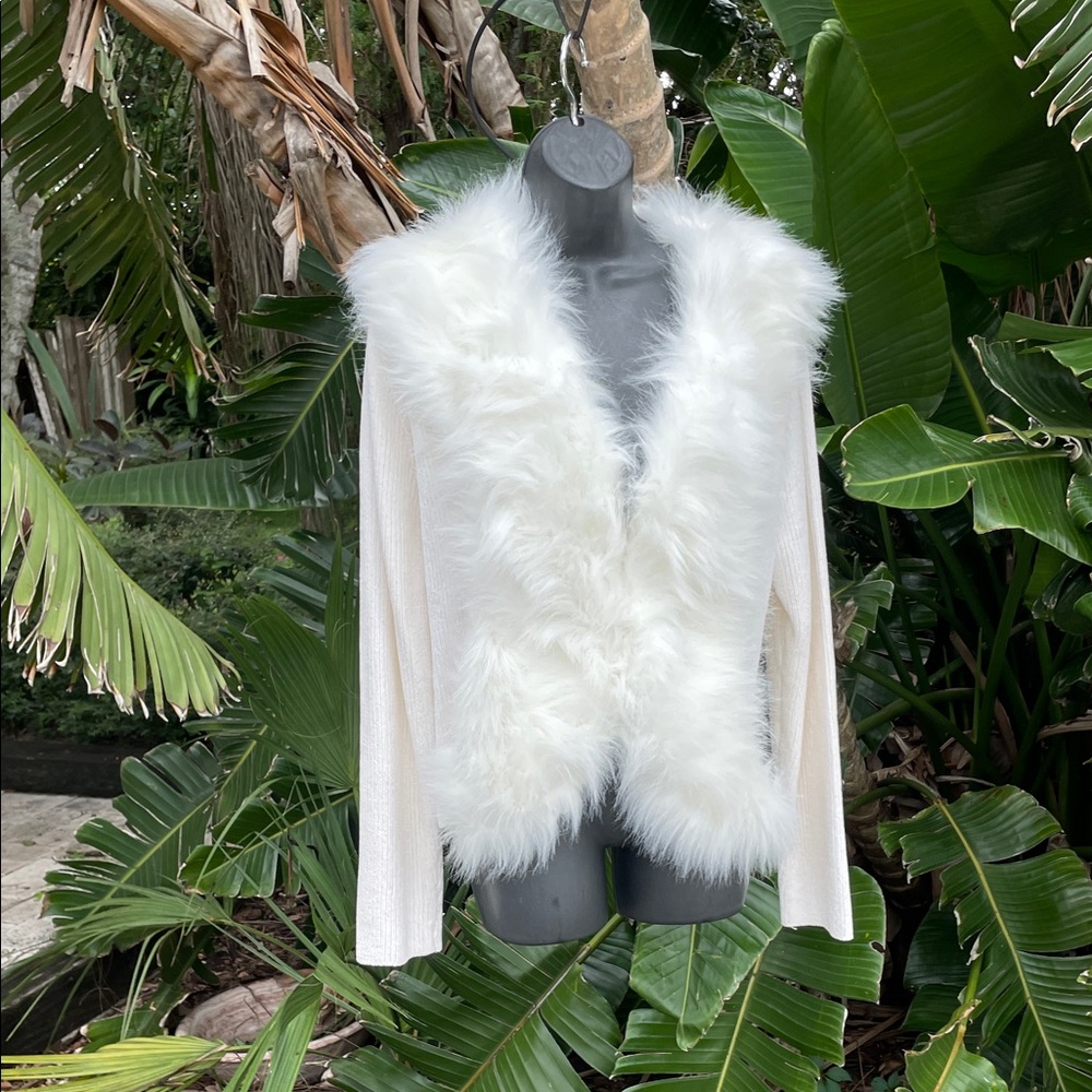Lisa international faux fur jacket or sweater jacket